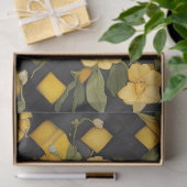 黄色と黒のバッファローチェックと黄色の白 薄葉紙 (ギフト)