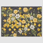 黄色と黒のバッファローチェックと黄色の白 薄葉紙 (正面)