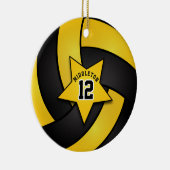 黄色と黒のバレーボール🏐 セラミックオーナメント (右)