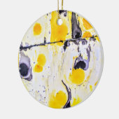 黄色と黒のパターンオーナメント セラミックオーナメント (左)