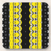黄色と黒のパターン コースター (正面)