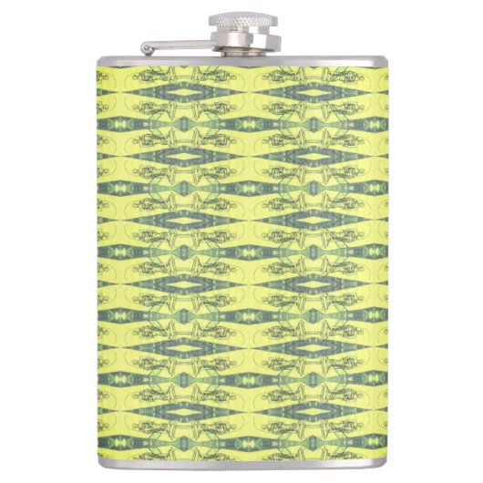 黄色と黒のパターン フラスク (正面)