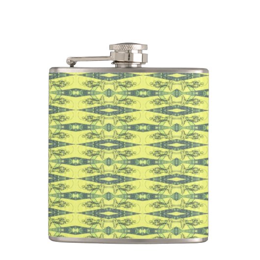 黄色と黒のパターン フラスク (正面)