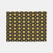 黄色と黒のパターン フリースブランケット (正面(横))