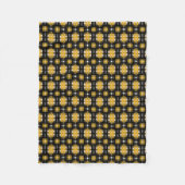 黄色と黒のパターン フリースブランケット (正面)