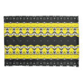 黄色と黒のパターン 枕カバー (正面左)