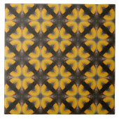 黄色と黒のヒッモダンプスター模様 タイル (正面)