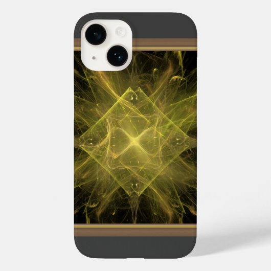 黄色と黒のフラクタル Case-Mate iPhoneケース (裏面)