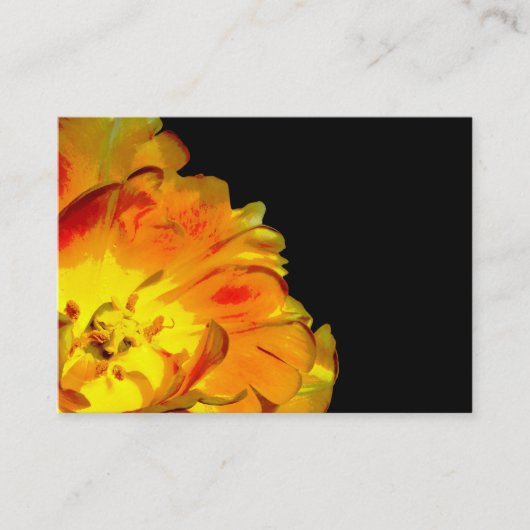 黄色と黒のフローラ名刺 名刺 (正面)