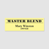 黄色と黒のプロフェッショナル名タグ 名札 (正面)