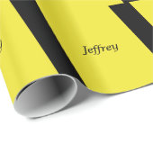 黄色と黒のラッピストライプのング紙 ラッピングペーパー (ロールコーナー)