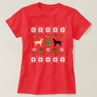 黄色と黒のラブラドール醜いクリスマスティー Tシャツ