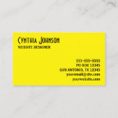 黄色と黒のレトロ はっきりした 名刺 (裏面)