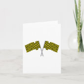 黄色と黒のレース旗 カード (正面)