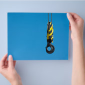 黄色と黒の付きクストライプレーンぶら下がったフック チラシ (手)