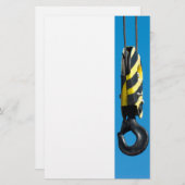 黄色と黒の付きクストライプレーンぶら下がったフック 便箋 (正面/裏面)