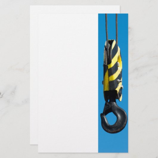 黄色と黒の付きクストライプレーンぶら下がったフック 便箋 (正面/裏面)