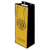 黄色と黒の会社企業ののビジネスロゴ ワインギフトバッグ (裏面アングル)