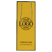 黄色と黒の会社企業ののビジネスロゴ ワインギフトバッグ (正面)