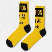 黄色と黒の作業時の注意 ソックス (左)