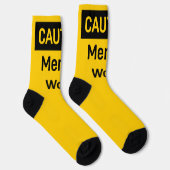 黄色と黒の作業時の注意 ソックス (右)