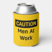 黄色と黒の作業時の注意 缶クーラー (缶裏面)