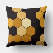 黄色と黒の六角パターン クッション (裏面)