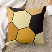 黄色と黒の六角パターン クッション (ブランケット)