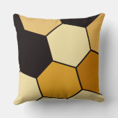 黄色と黒の六角パターン クッション (裏面)
