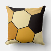 黄色と黒の六角パターン クッション (正面)