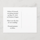 黄色と黒の写真 保存日付 案内ポストカード (裏面)