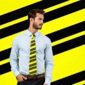 黄色と黒の対角タイストライプのプ ネクタイ