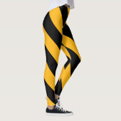 黄色と黒の対角線のストライプ レギンス (右)