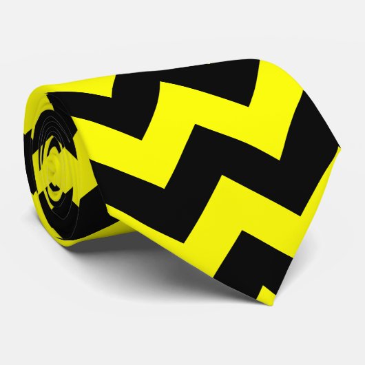 黄色と黒の山形ジグザグ ネクタイ (ロール)