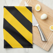 黄色と黒の山形 キッチンタオル (四つ折り)