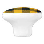 黄色と黒の市松模様に四角バッファロープレイド セラミックノブ (側面)