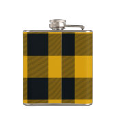 黄色と黒の市松模様に四角バッファロープレイド フラスク (裏面)