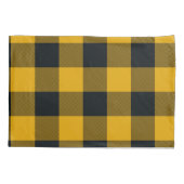 黄色と黒の市松模様に四角バッファロープレイド 枕カバー (裏面)