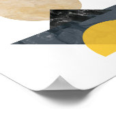 黄色と黒の幾何学的キュービズムのアートワークモダン、 ポスター (角)