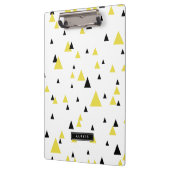 黄色と黒の幾何学的パターパーソナライズされたン クリップボード (左)