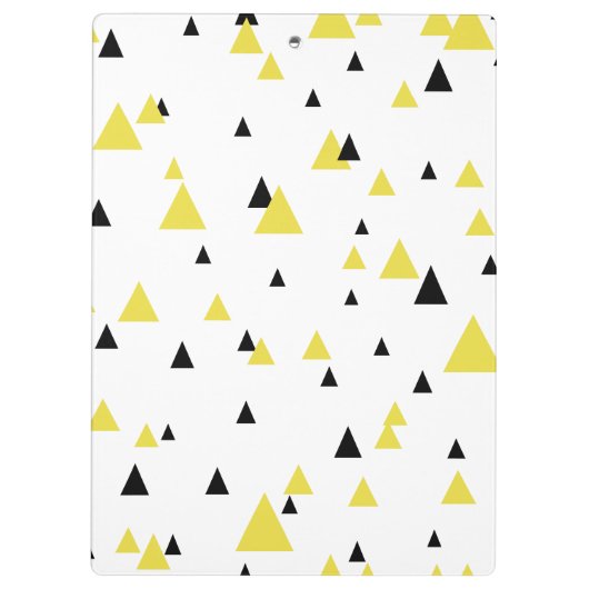 黄色と黒の幾何学的パターパーソナライズされたン クリップボード (裏面)