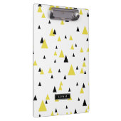 黄色と黒の幾何学的パターパーソナライズされたン クリップボード (右)