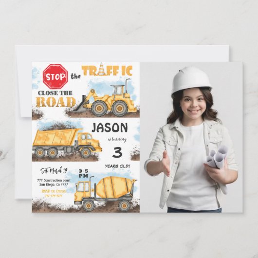 黄色と黒の建築招待状（写真あり） 招待状 (正面)