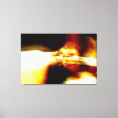 黄色と黒の抽象的なエネルギー キャンバスプリント (正面)