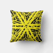 黄色と黒の抽象芸術型枕 クッション (裏面)