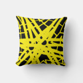 黄色と黒の抽象芸術型枕 クッション (正面)