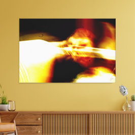 黄色と黒の抽象芸術 キャンバスプリント