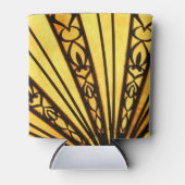 黄色と黒の放射パターン 缶クーラー (正面)