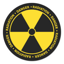 黄色と黒の放射線シンボルのシール