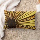 黄色と黒の日が差すこと ランバークッション (ブランケット)